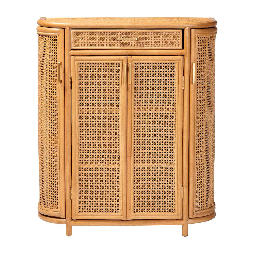 Natural Rattan Storage Cabinet - Handwoven Wicker Accent Cabinet. Picture 3