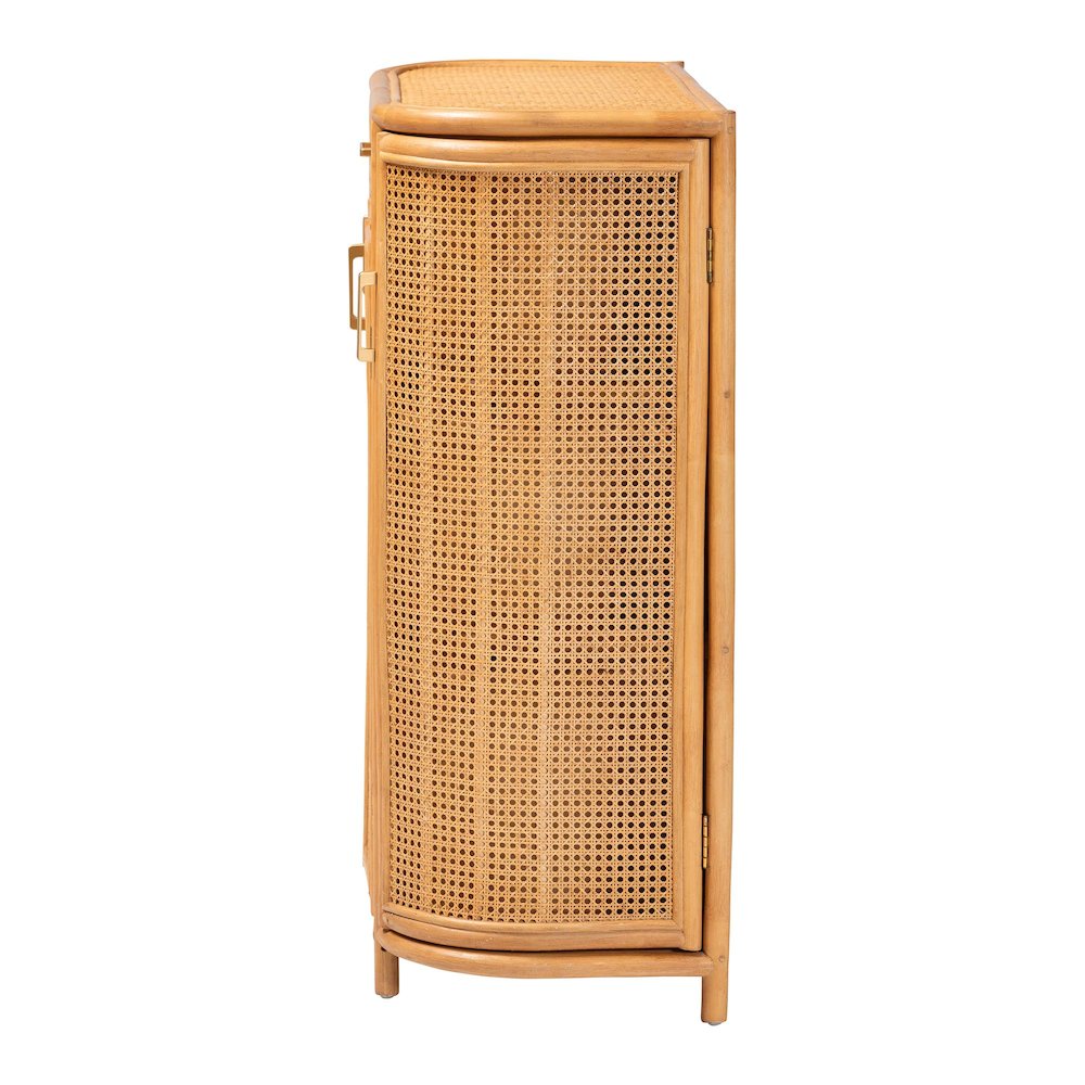 Natural Rattan Storage Cabinet - Handwoven Wicker Accent Cabinet. Picture 4