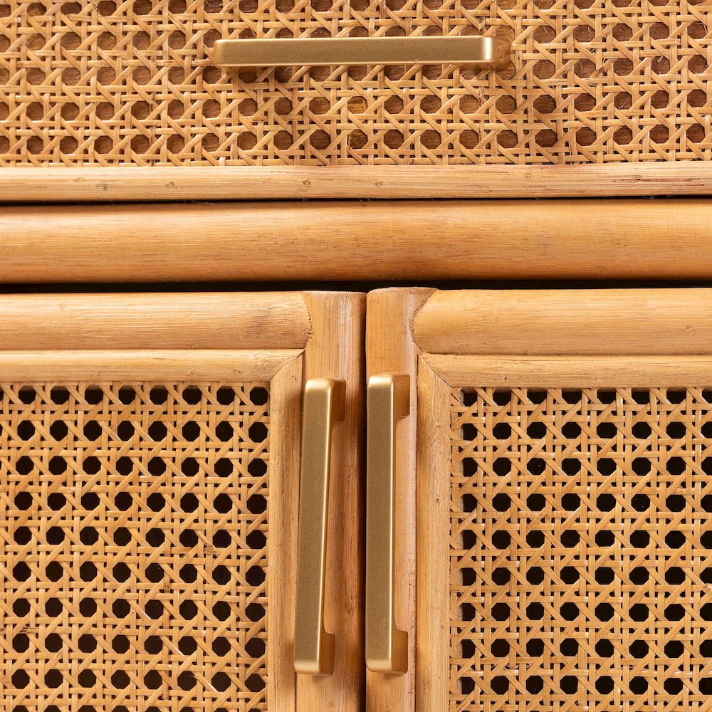Natural Rattan Storage Cabinet - Handwoven Wicker Accent Cabinet. Picture 5