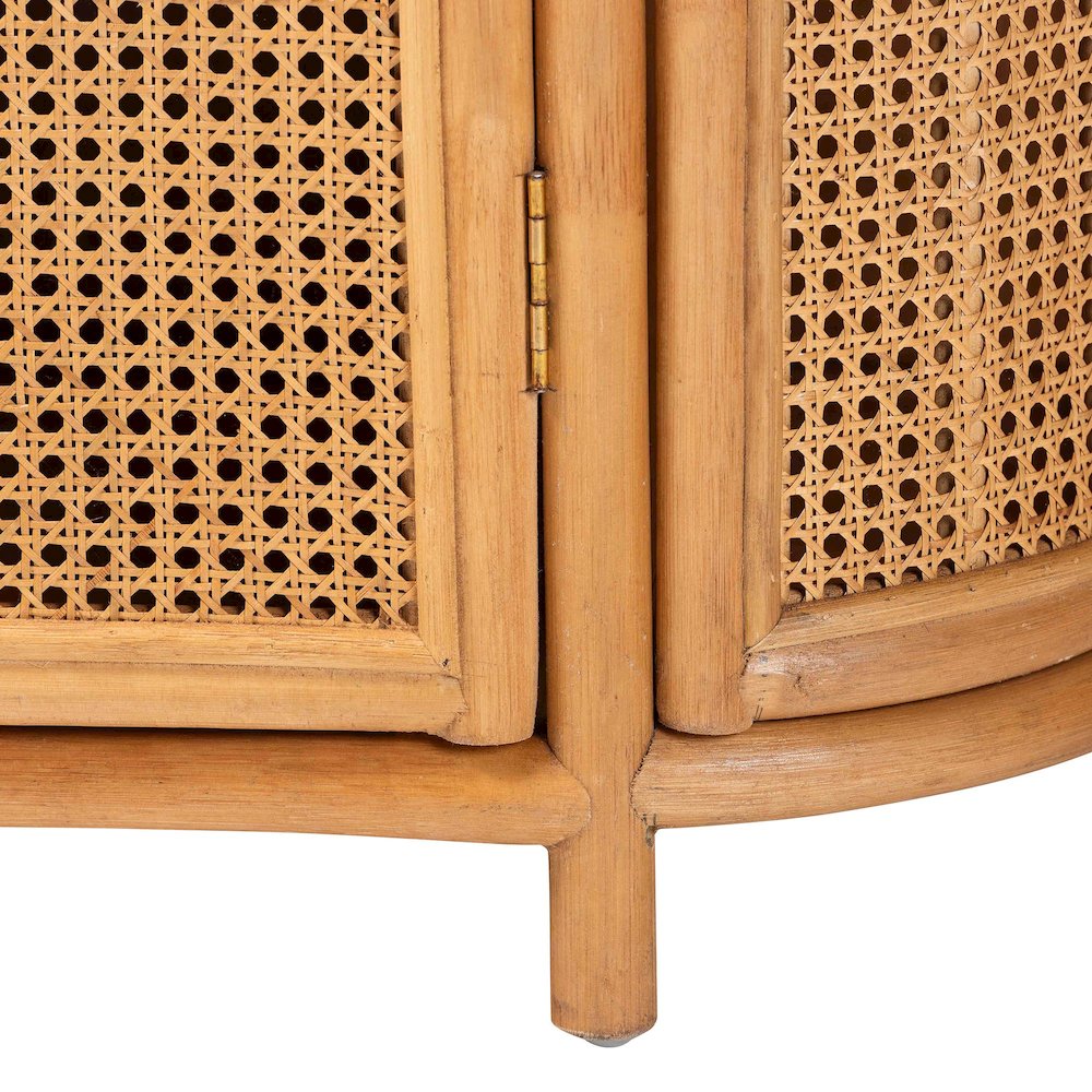 Natural Rattan Storage Cabinet - Handwoven Wicker Accent Cabinet. Picture 6