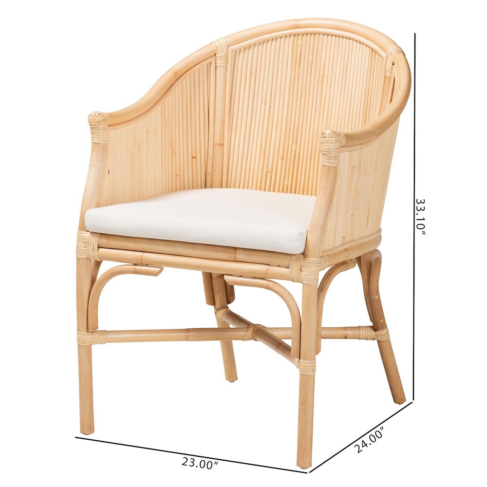 Hollis Natural Rattan Barrel Chair. Picture 9