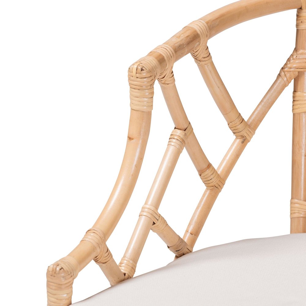 Natural Rattan Dining Chair - Handwoven Barrel Accent Chair. Picture 5