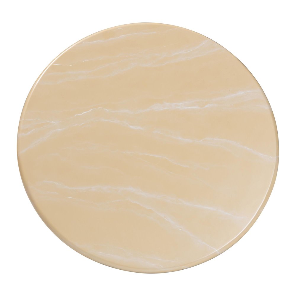 Marbled Resin Coffee Table - Sculptural Center Table, Cream. Picture 5