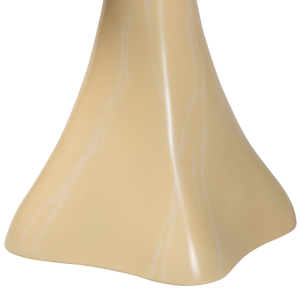 Marbled Resin End Table - Sculptural Side Table, Cream. Picture 5