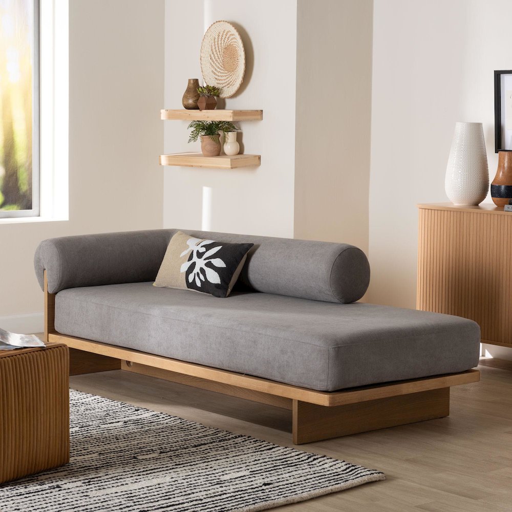Baxton Studio Bertille Left-Arm Chaise Lounge. Picture 8
