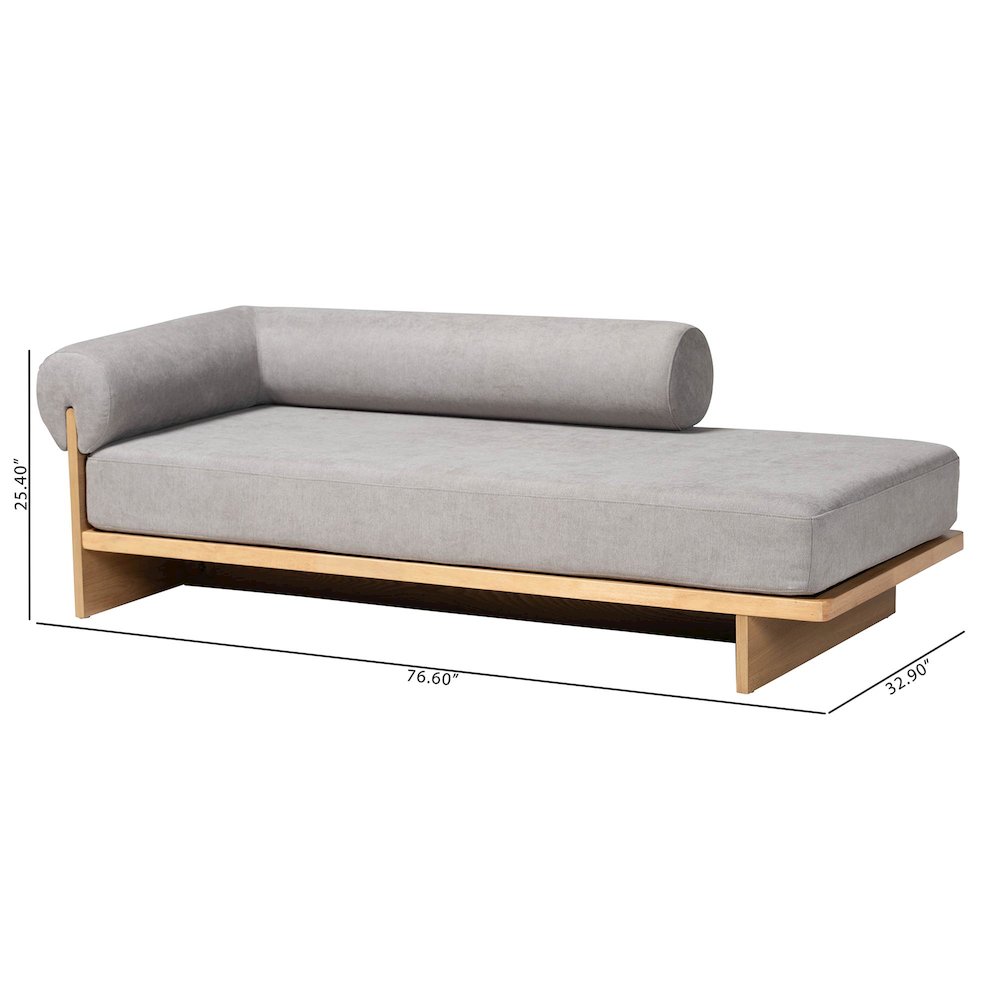 Baxton Studio Bertille Left-Arm Chaise Lounge. Picture 9