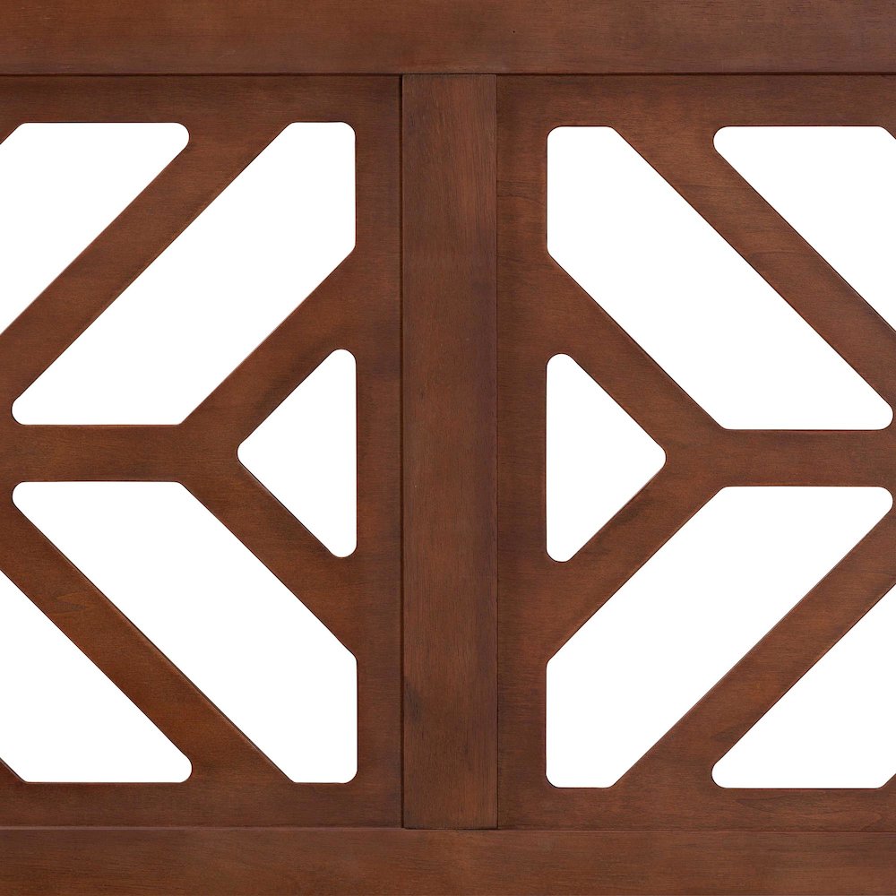 Wood Headboard with Geometric Cutout Design - Modern Decorative Panel, Full. Picture 3