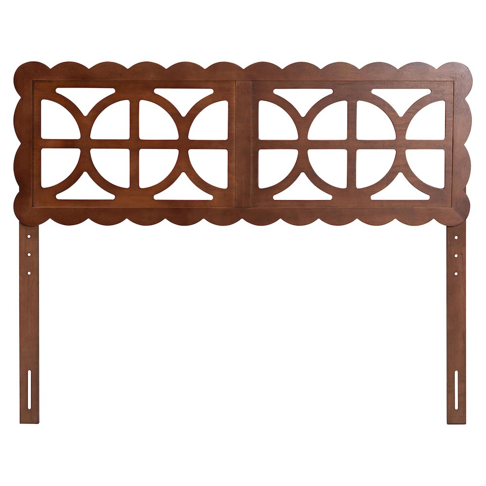 Wood Headboard with Scalloped Frame - Geometric Cutout Decorative Panel, Full. Picture 2