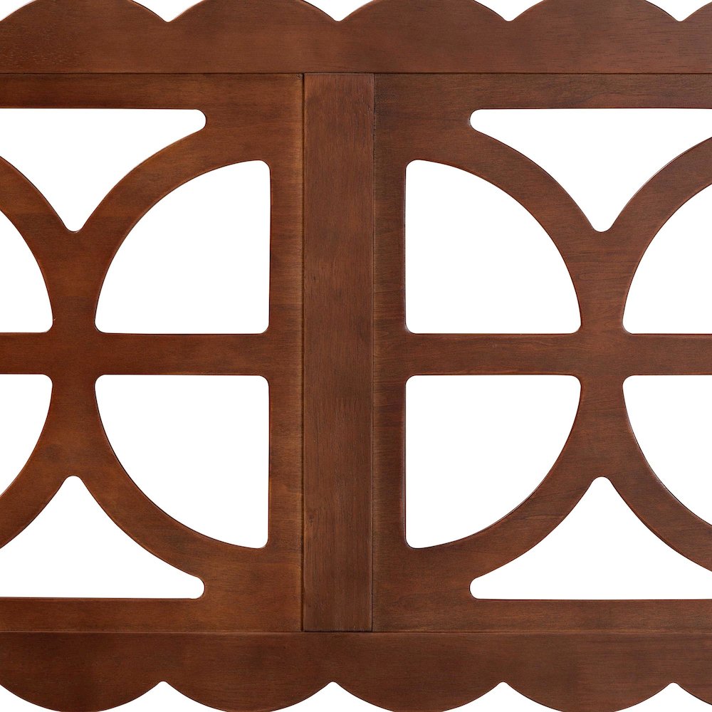 Wood Headboard with Scalloped Frame - Geometric Cutout Decorative Panel, Full. Picture 3