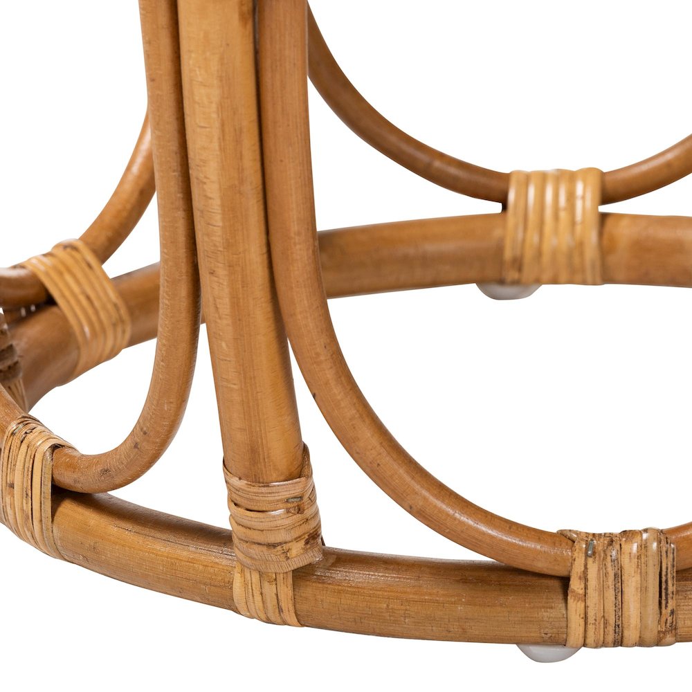 Jayana Natural Rattan Round End Table - Handwoven Wicker Accent Table. Picture 4