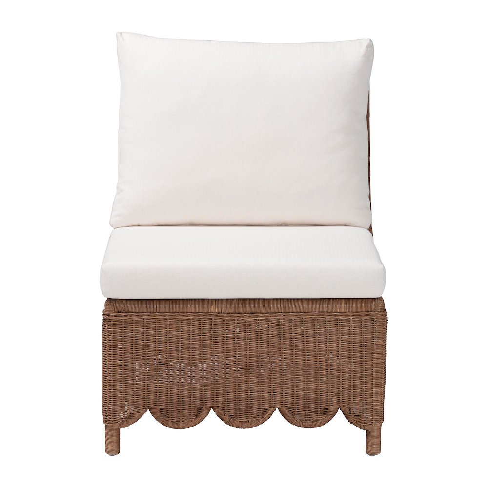 Natural Rattan Accent Chair - Handwoven Wicker Lounge Chair. Picture 2