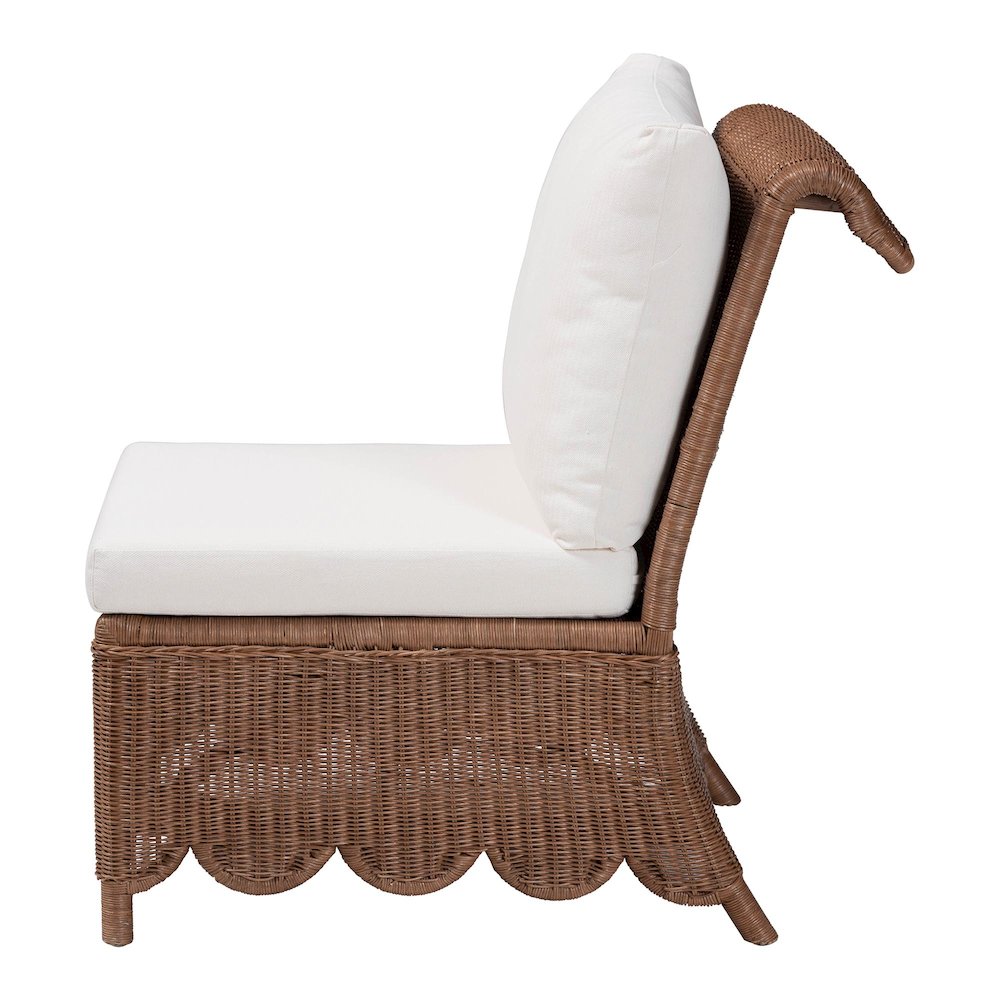 Natural Rattan Accent Chair - Handwoven Wicker Lounge Chair. Picture 3