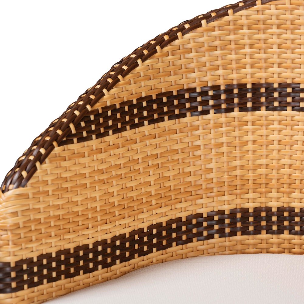 Rattan Dining Chair with Cushion - Barrel-Back Accent Chair with Synthetic Woven. Picture 5