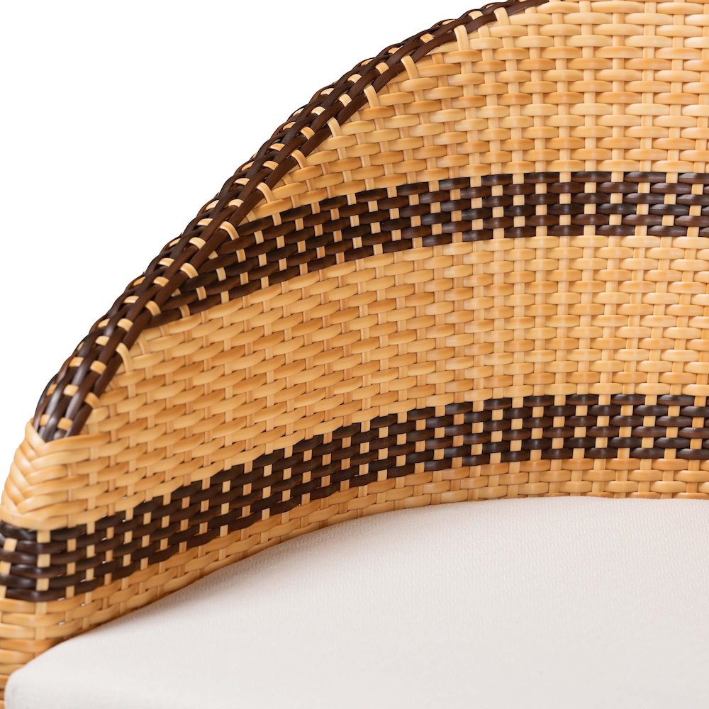 Rattan Counter Stool with Cushion-Barrel-Back Counter Chair with Synthetic Woven. Picture 5