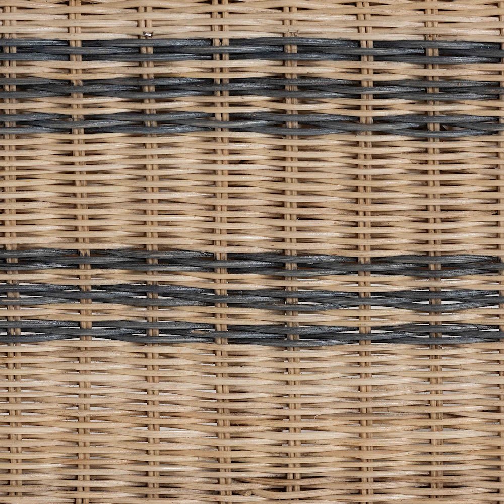 Accent Chair - Wicker Barrel-Back Chair with Two-Tone Woven Stripes. Picture 7