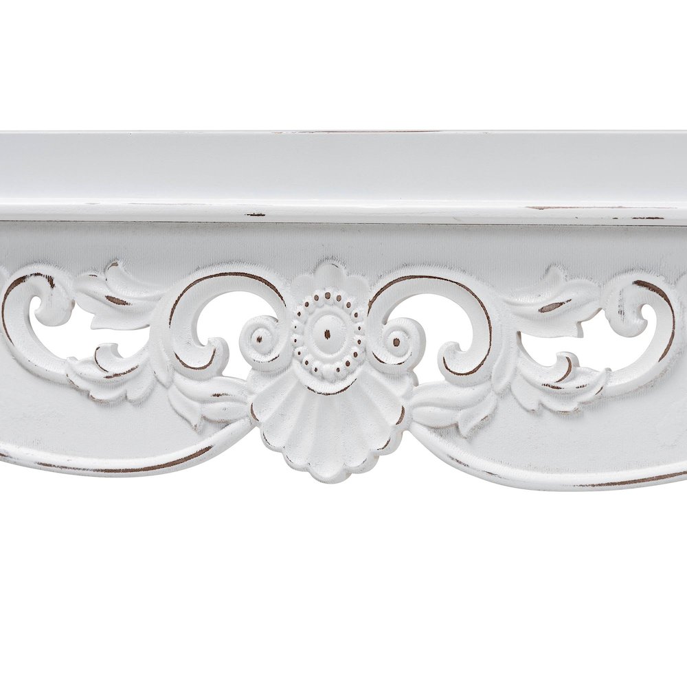Distressed Console Table - Vintage-Inspired White Accent Table. Picture 5