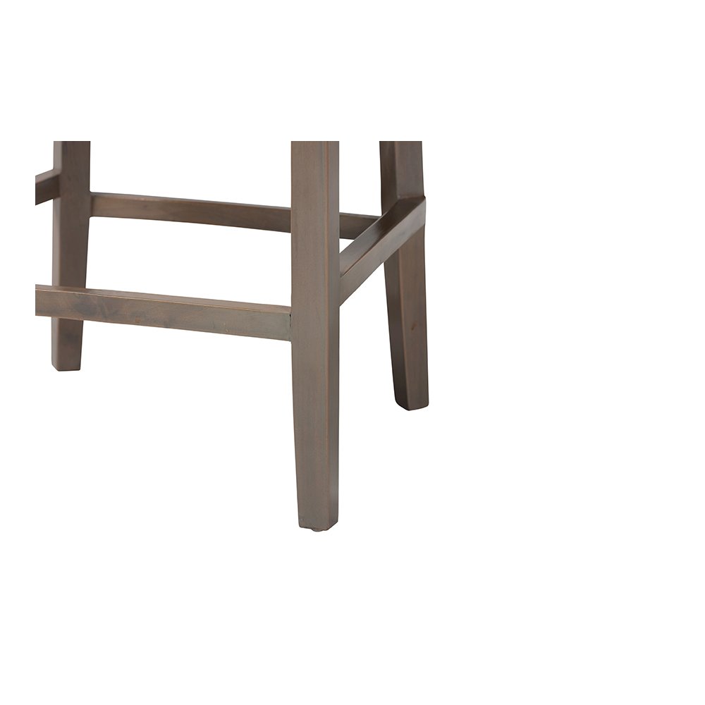 Niesha Kubu Rattan Counter Stool with Flared Arms and Cushion, Grey. Picture 7