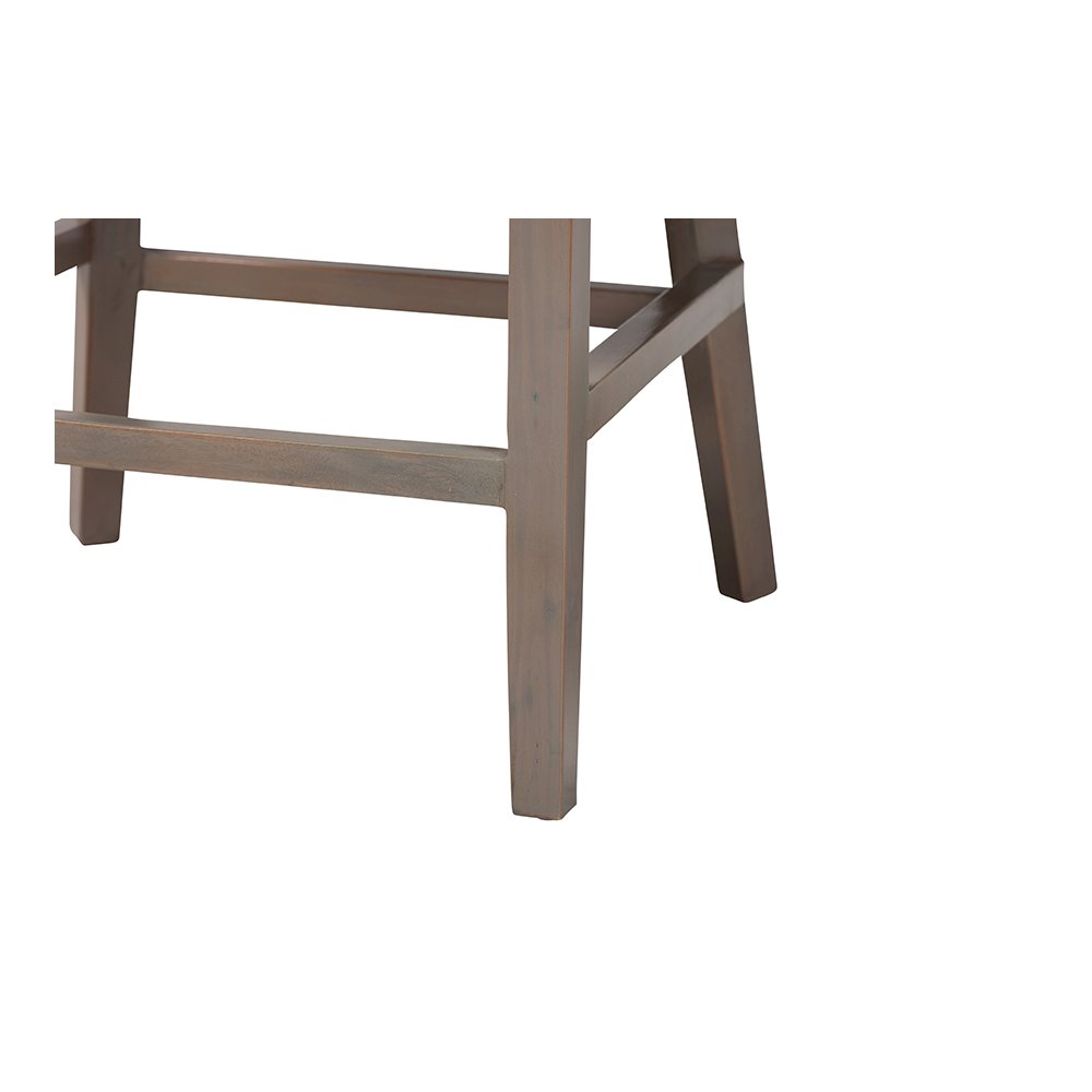 Lara Kubu Rattan Counter Stool with Wingback Design and Cushion, Grey. Picture 7