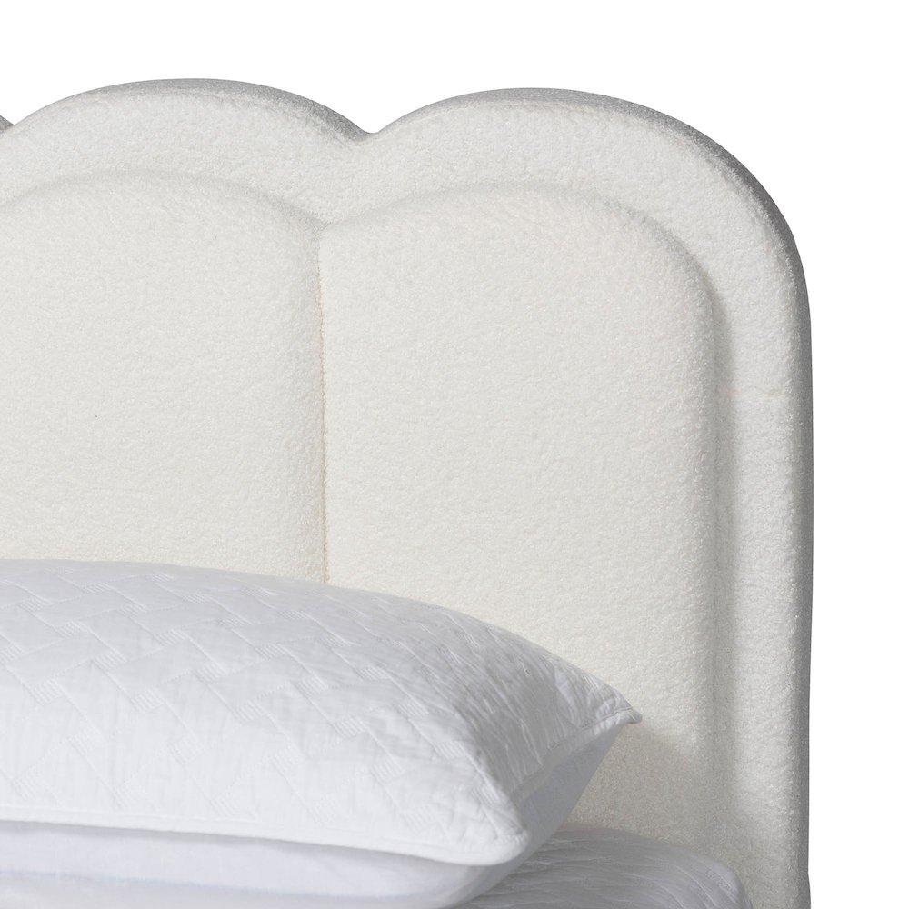 Caradonna Cream Bed with Storage Drawers - Fully Upholstered Platform Bed, Queen. Picture 5