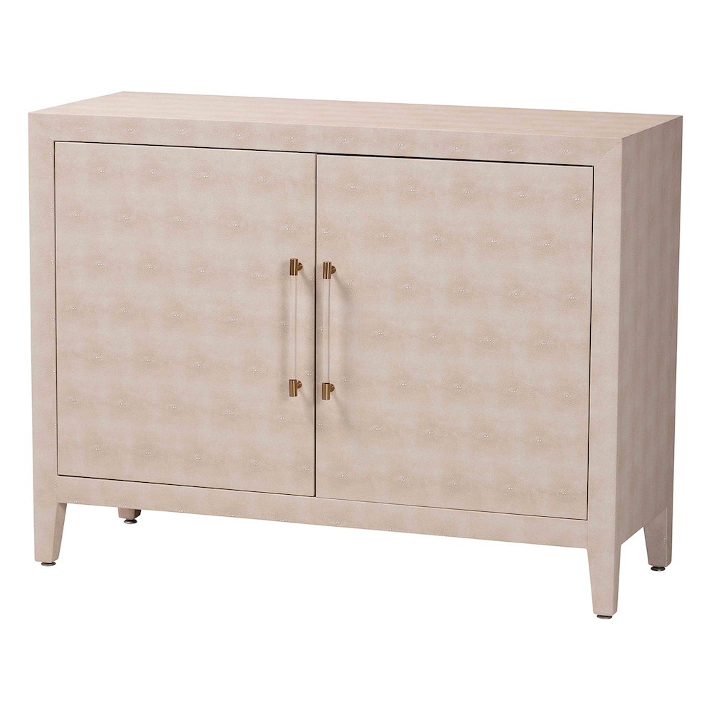 Faux Shagreen Storage Cabinet - Contemporary 2-Door Accent Sideboard. Picture 1