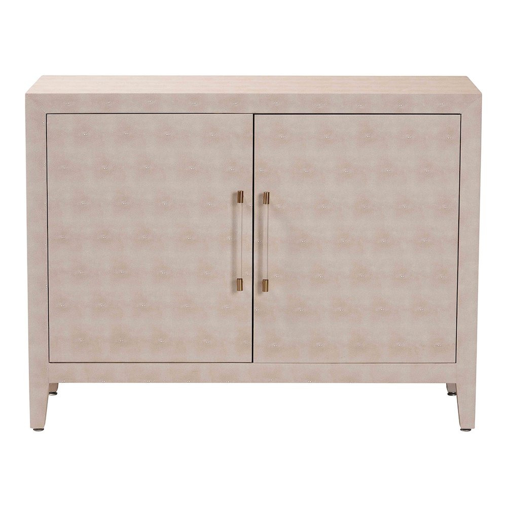 Faux Shagreen Storage Cabinet - Contemporary 2-Door Accent Sideboard. Picture 3