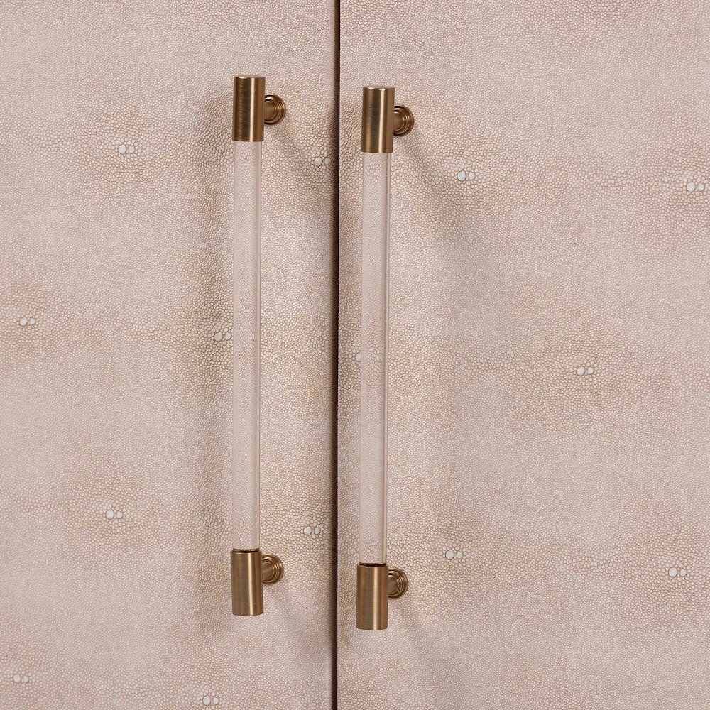 Faux Shagreen Storage Cabinet - Contemporary 2-Door Accent Sideboard. Picture 6