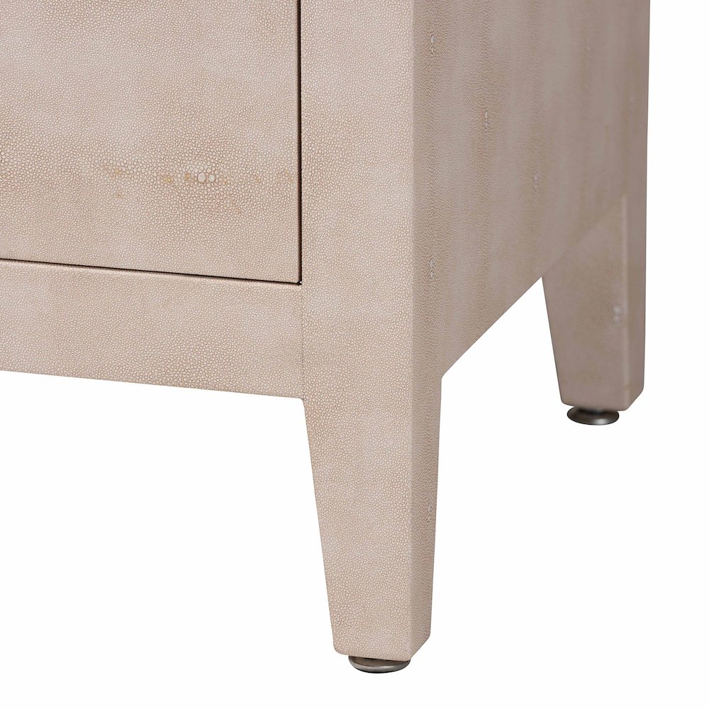 Faux Shagreen Storage Cabinet - Contemporary 2-Door Accent Sideboard. Picture 7
