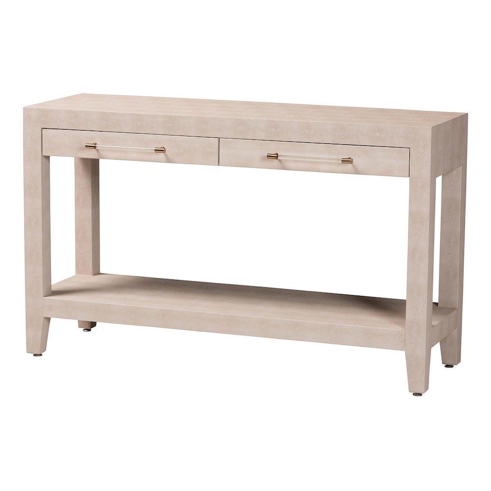 Faux Shagreen Console Table - Contemporary Accent Display Piece. Picture 1
