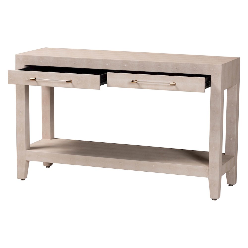 Faux Shagreen Console Table - Contemporary Accent Display Piece. Picture 2