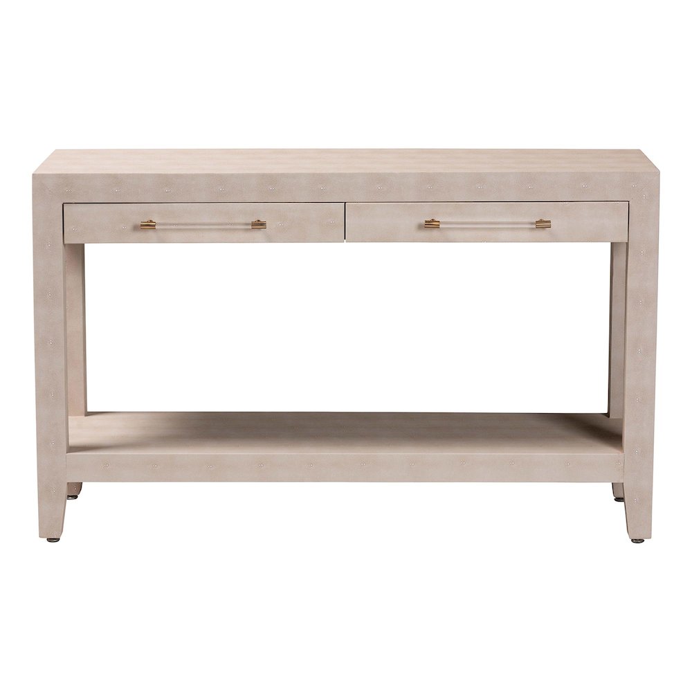 Faux Shagreen Console Table - Contemporary Accent Display Piece. Picture 3