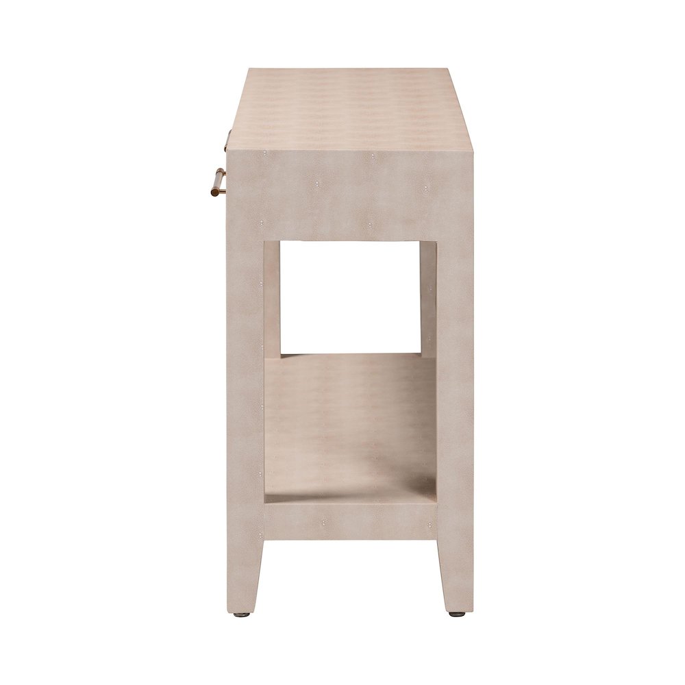 Faux Shagreen Console Table - Contemporary Accent Display Piece. Picture 4
