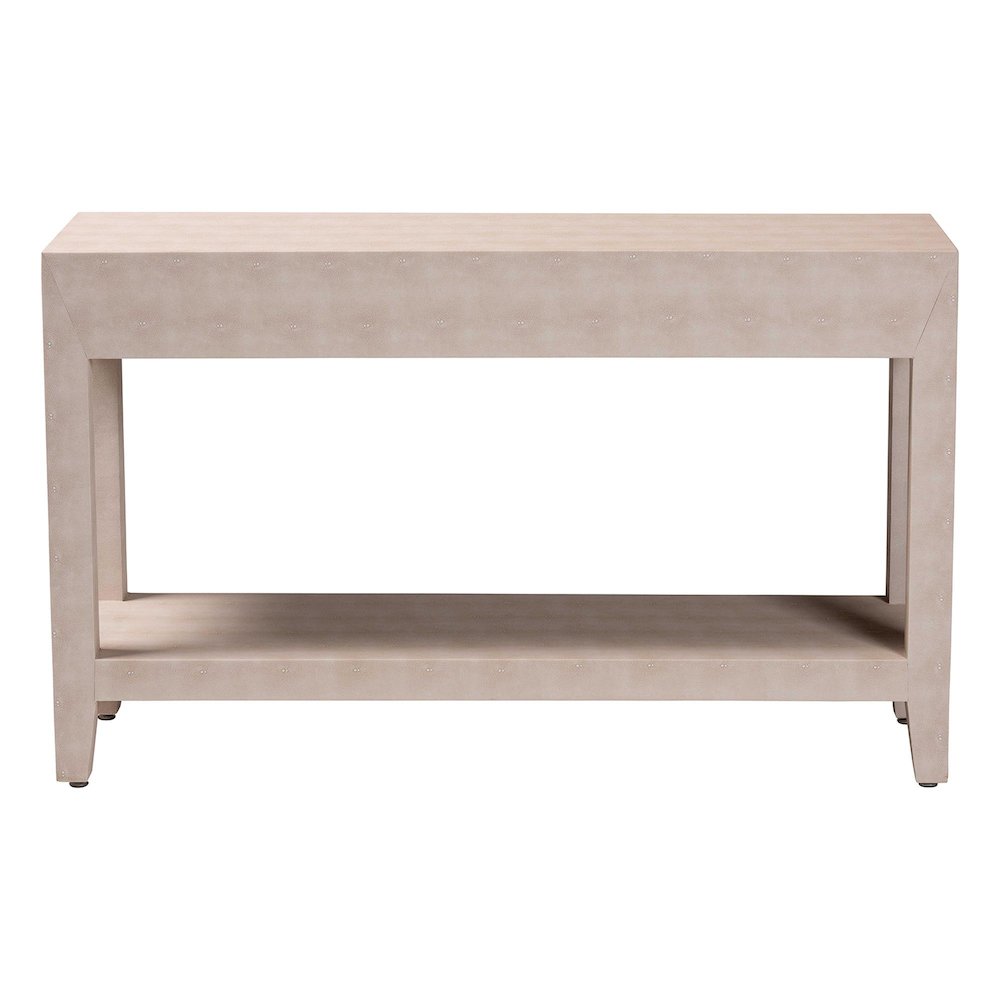 Faux Shagreen Console Table - Contemporary Accent Display Piece. Picture 5