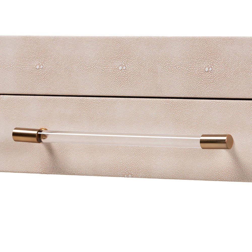 Faux Shagreen Console Table - Contemporary Accent Display Piece. Picture 6