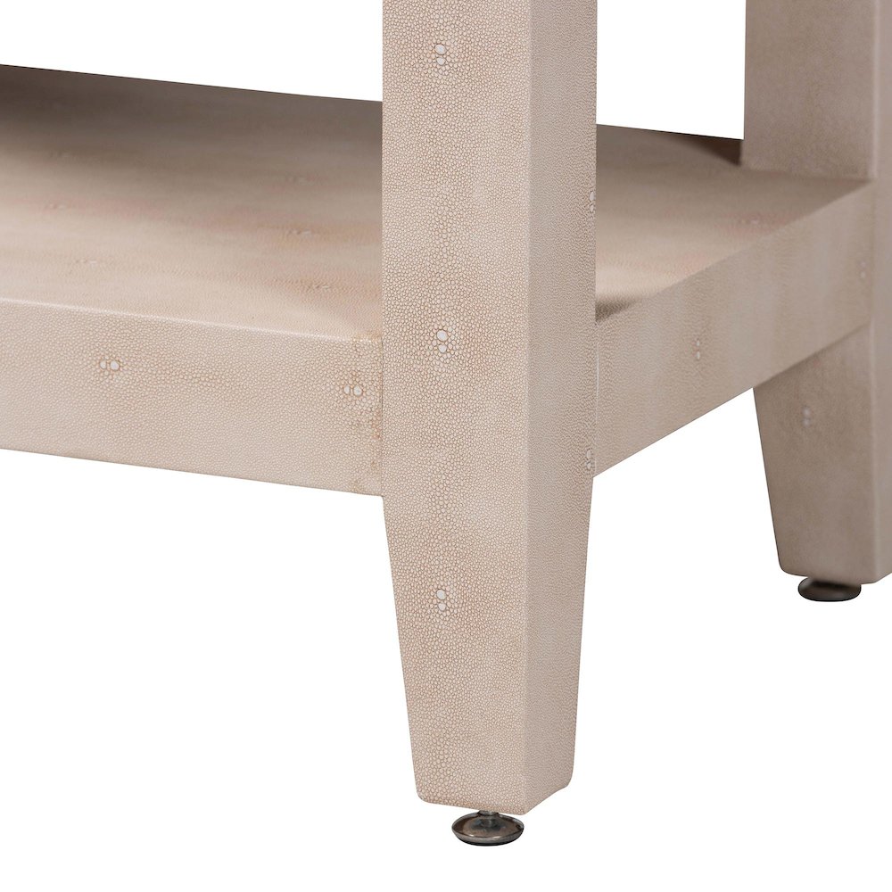 Faux Shagreen Console Table - Contemporary Accent Display Piece. Picture 7