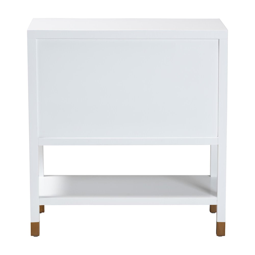 Aiden Fluted 2-Door Accent Storage Cabinet with Open Shelf and Raised Legs. Picture 5