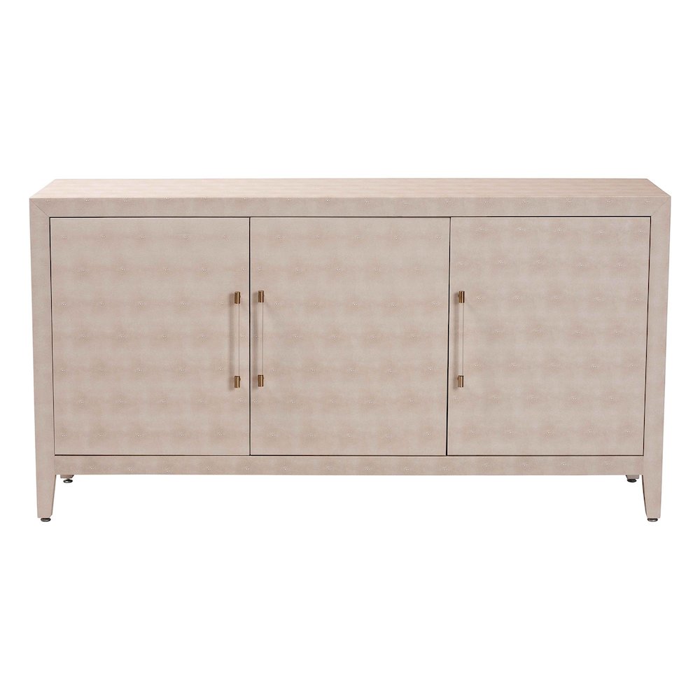 Faux Shagreen Sideboard - Contemporary 3-Door Buffet Storage Cabinet. Picture 3