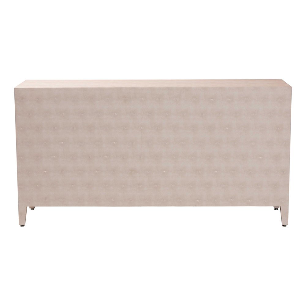 Faux Shagreen Sideboard - Contemporary 3-Door Buffet Storage Cabinet. Picture 5