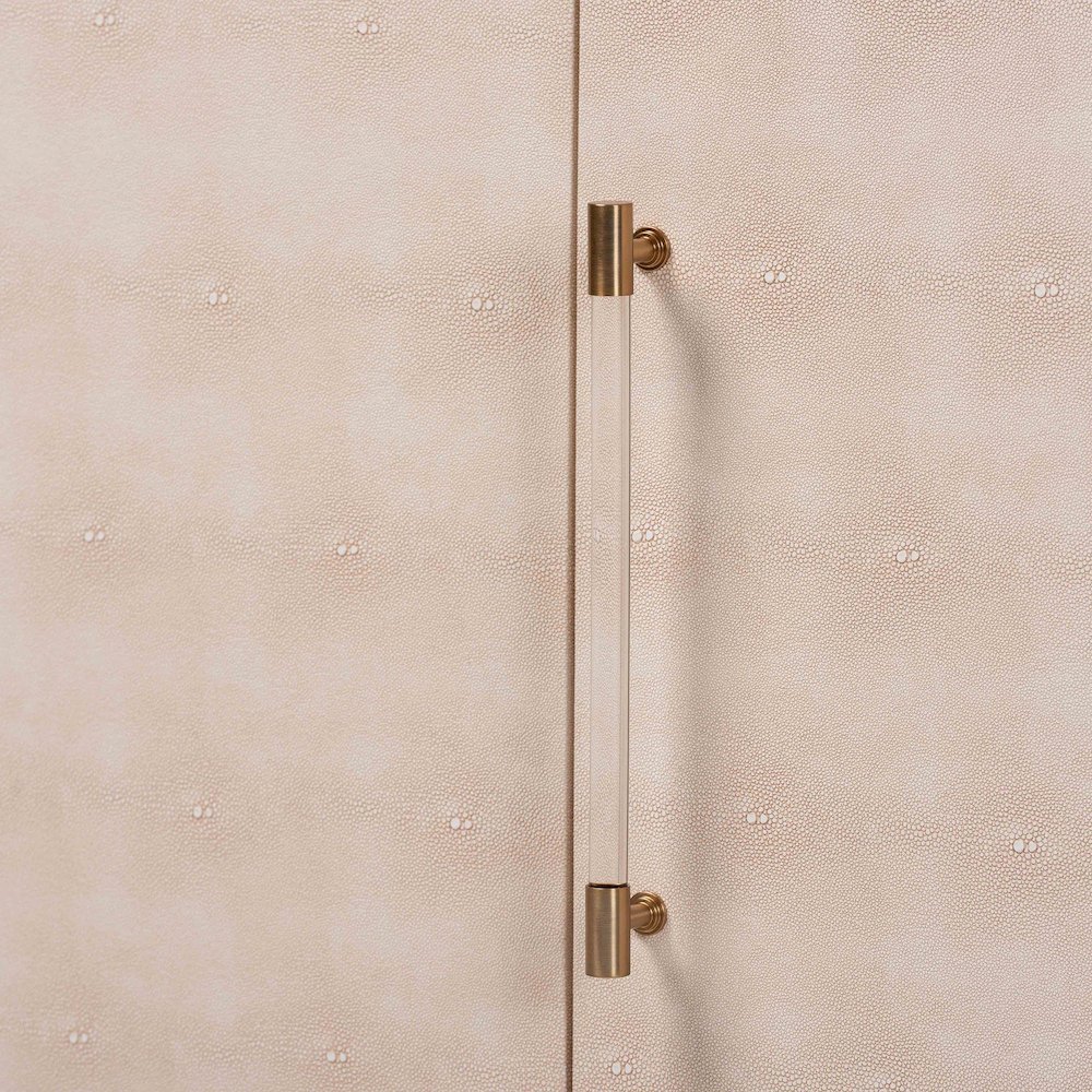 Faux Shagreen Sideboard - Contemporary 3-Door Buffet Storage Cabinet. Picture 6