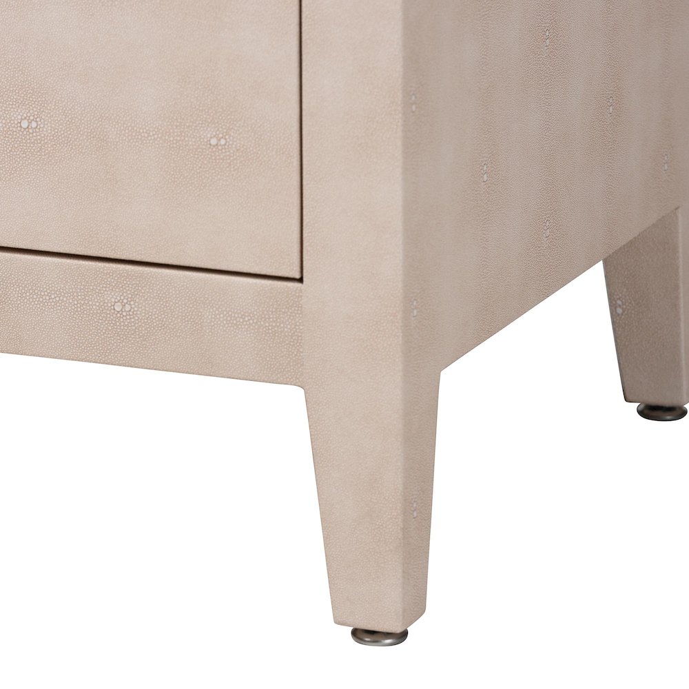 Faux Shagreen Sideboard - Contemporary 3-Door Buffet Storage Cabinet. Picture 7