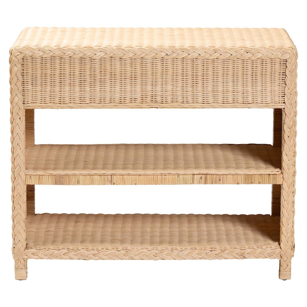 Lanica Braided Natural Rattan Console Table. Picture 5