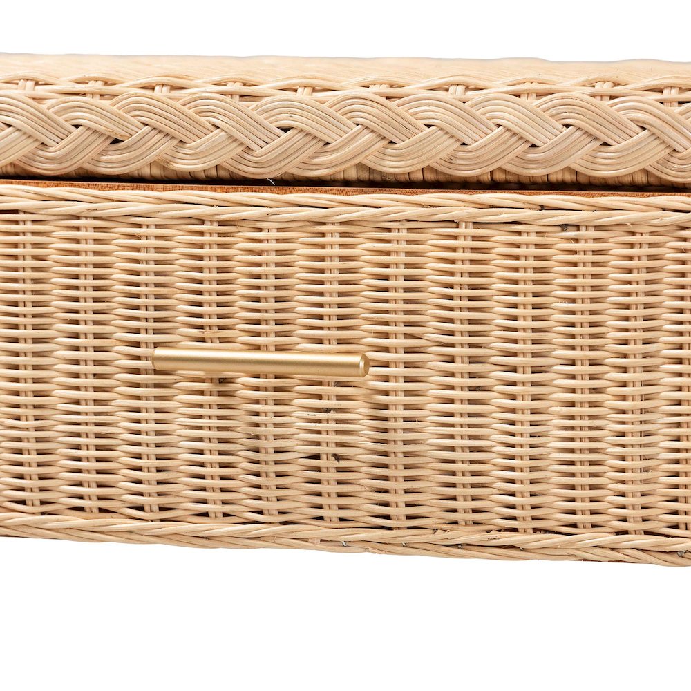 Lanica Braided Natural Rattan Console Table. Picture 6