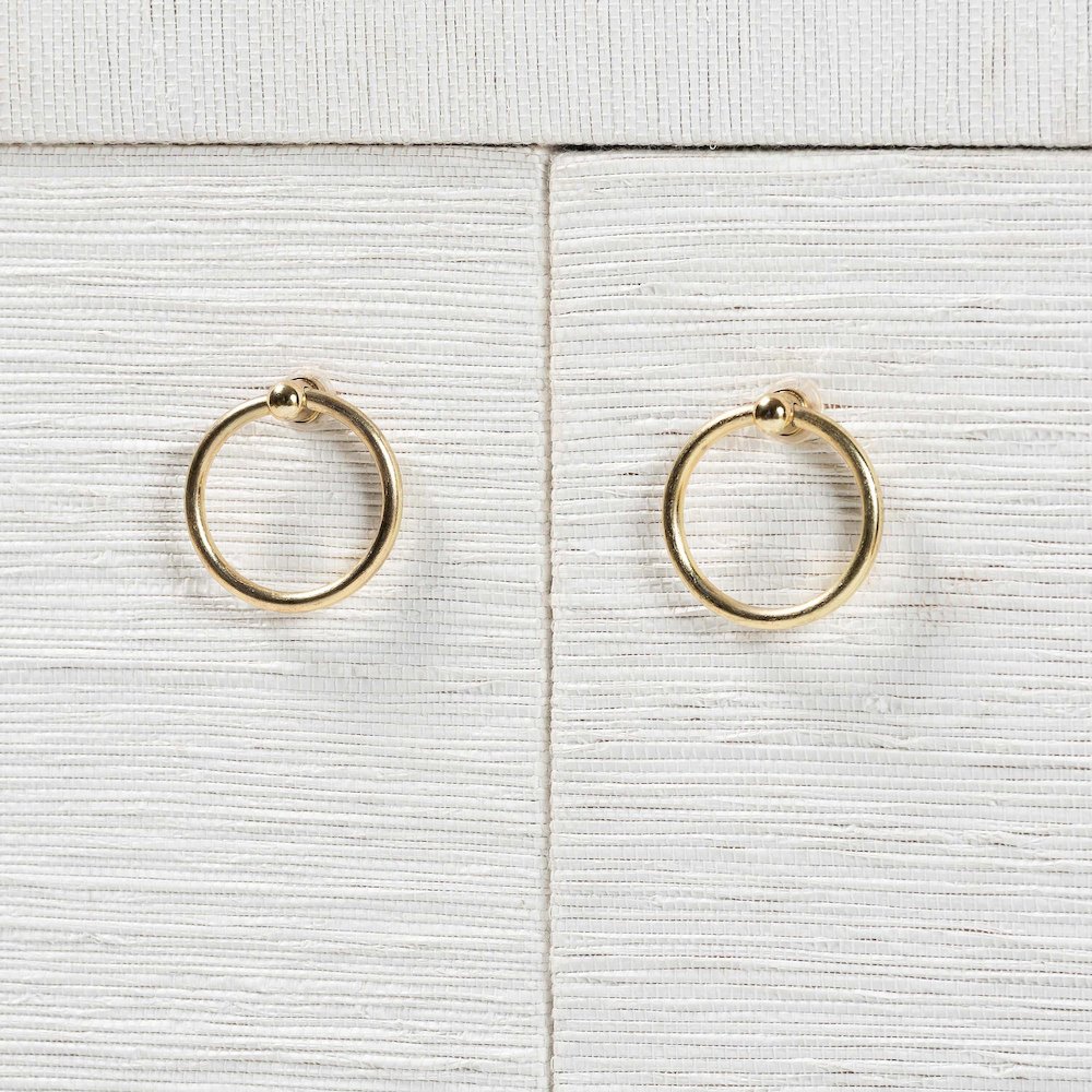 Grasscloth Storage Cabinet - 2-Door Woven Accent Cabinet with Gold Ring Pulls. Picture 5