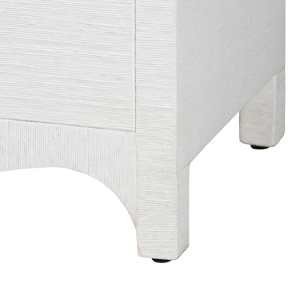 Grasscloth Storage Cabinet - 2-Door Woven Accent Cabinet with Gold Ring Pulls. Picture 6