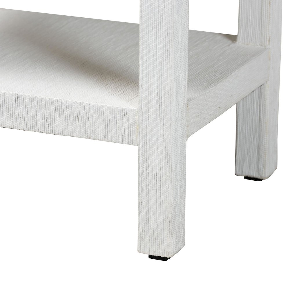Scalloped End Table - 2-Tier Accent Table with Open Shelf Storage. Picture 5