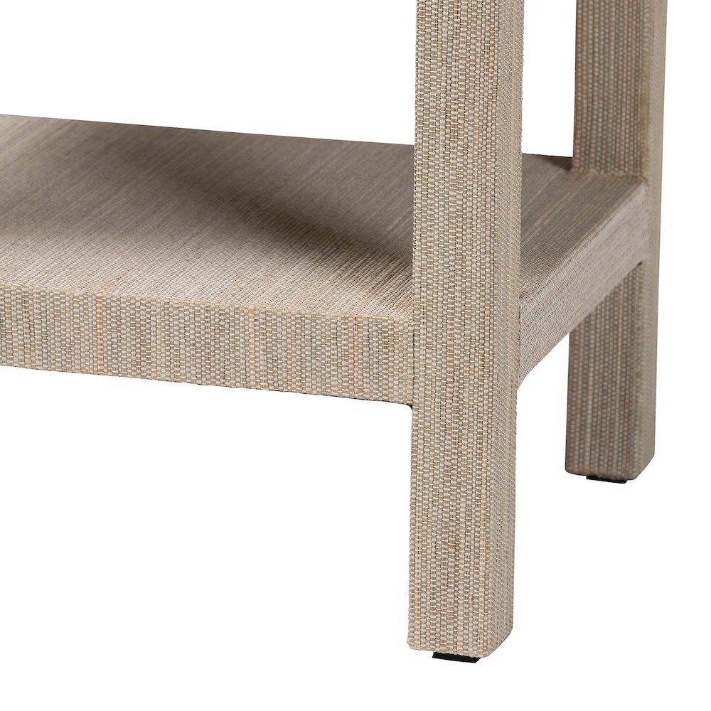 Scalloped End Table - 2-Tier Accent Table with Open Shelf Storage. Picture 5