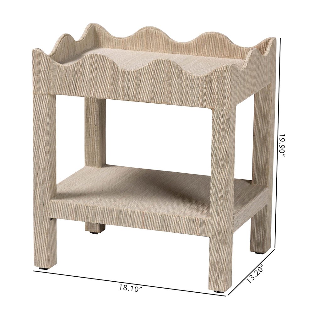 Scalloped End Table - 2-Tier Accent Table with Open Shelf Storage. Picture 8
