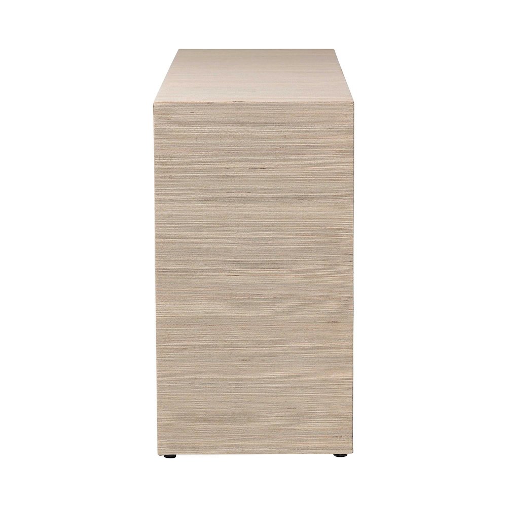 Sage Natural Grasscloth Dresser - 6-Drawer Bedroom Storage Cabinet. Picture 4