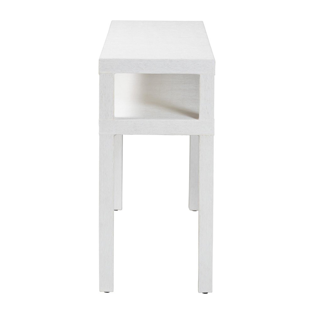 Natural Grasscloth Console Table - Two-Tier Entryway Table with Open Shelf. Picture 3