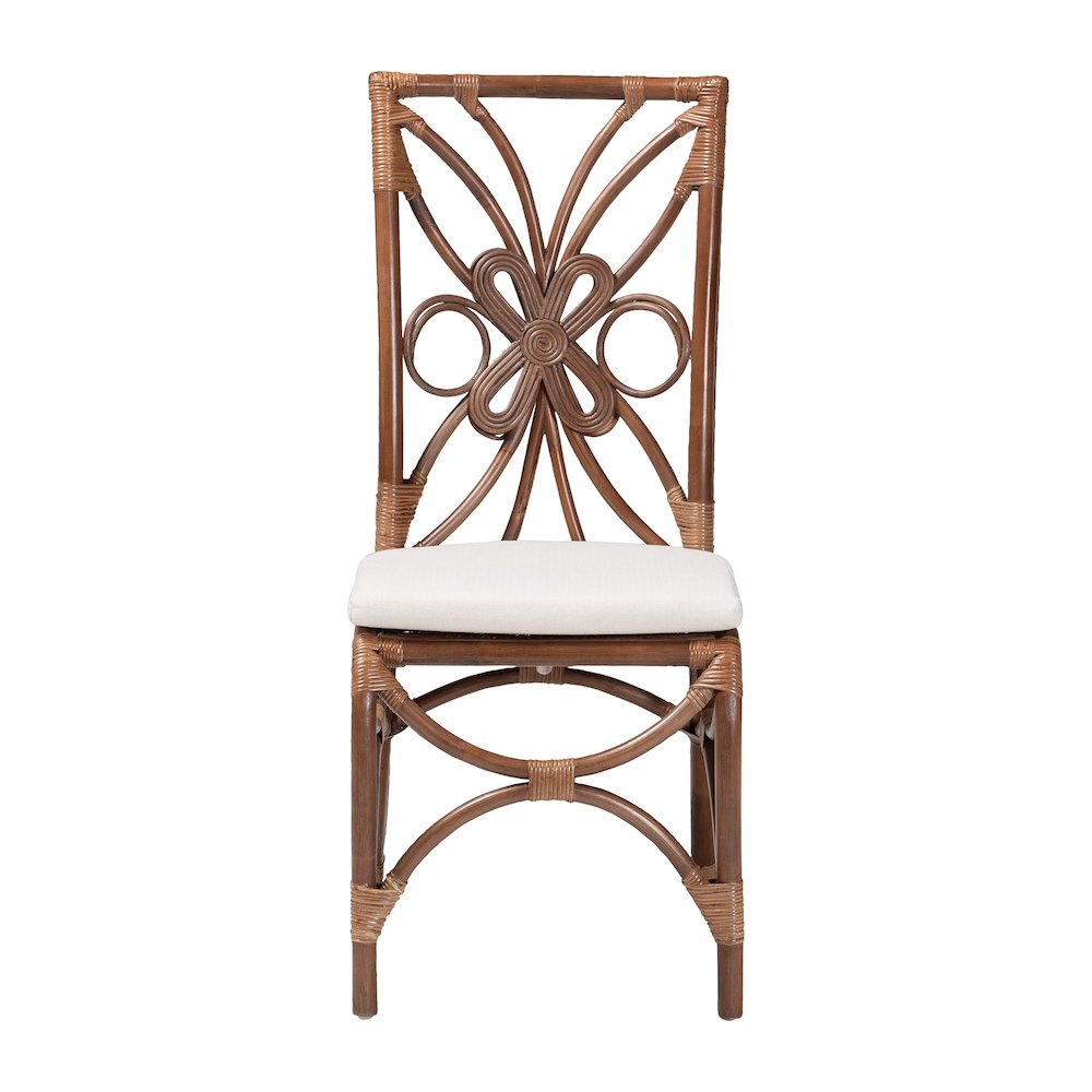 Dining Chair with Decorative Backrest and Cushioned Seat. Picture 2