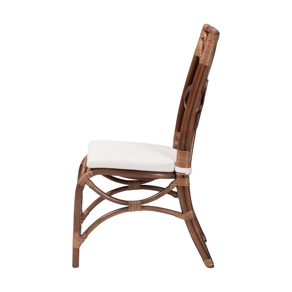Dining Chair with Decorative Backrest and Cushioned Seat. Picture 3